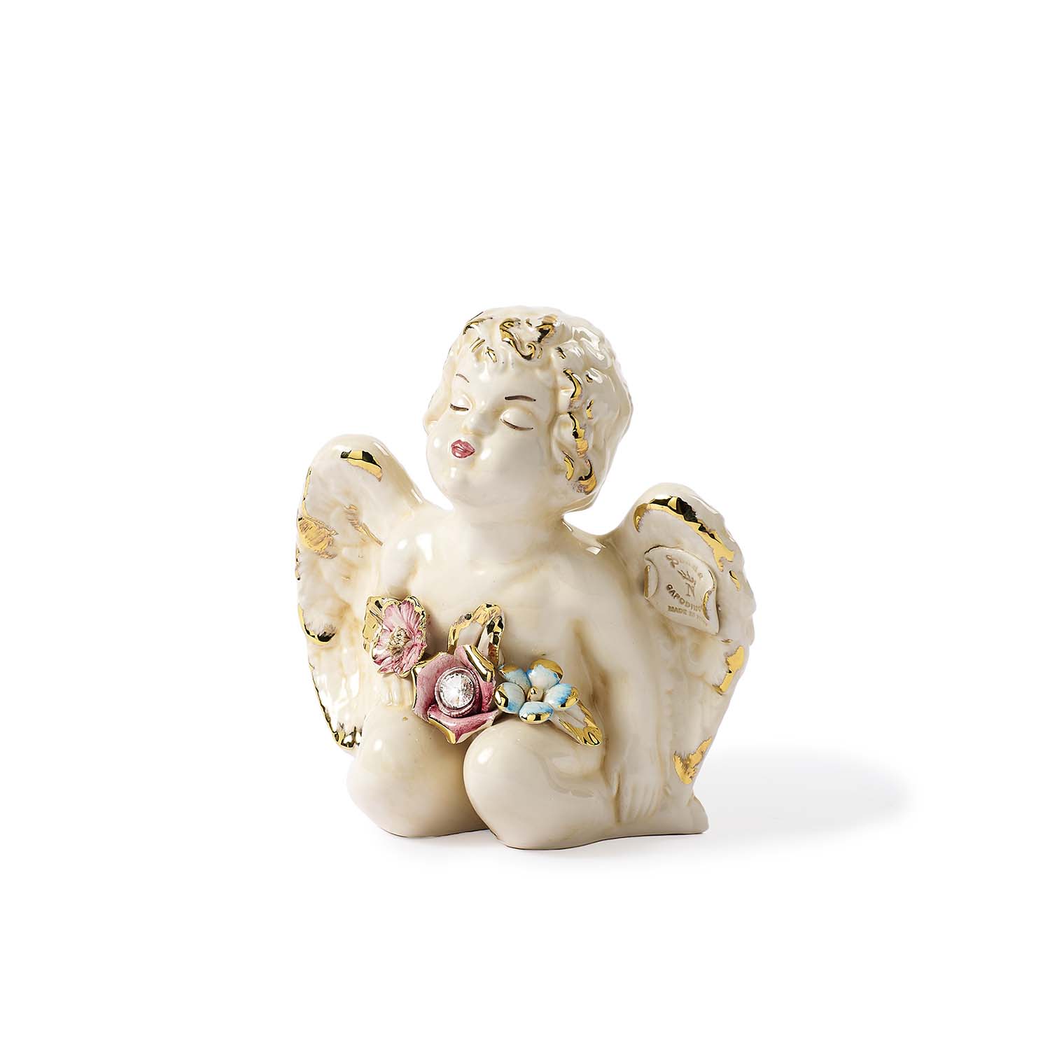 Angelo Capodimonte sitting with Flowers €87,00 | Ceramiche Sonda