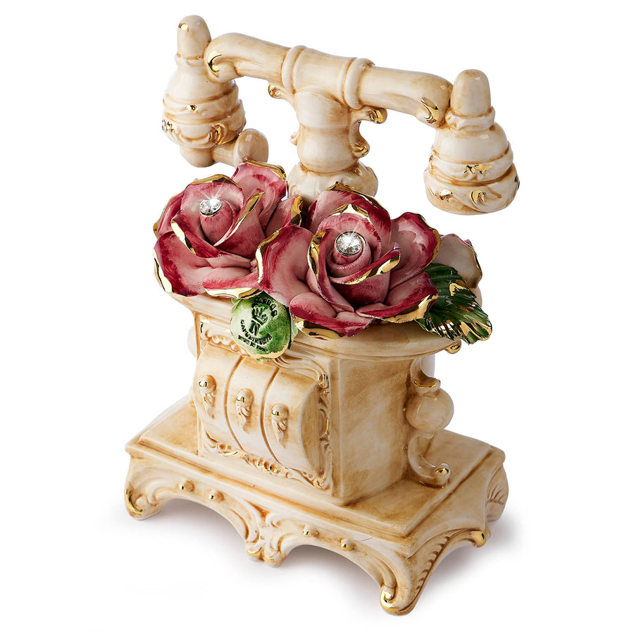 Capodimonte telephone with roses
