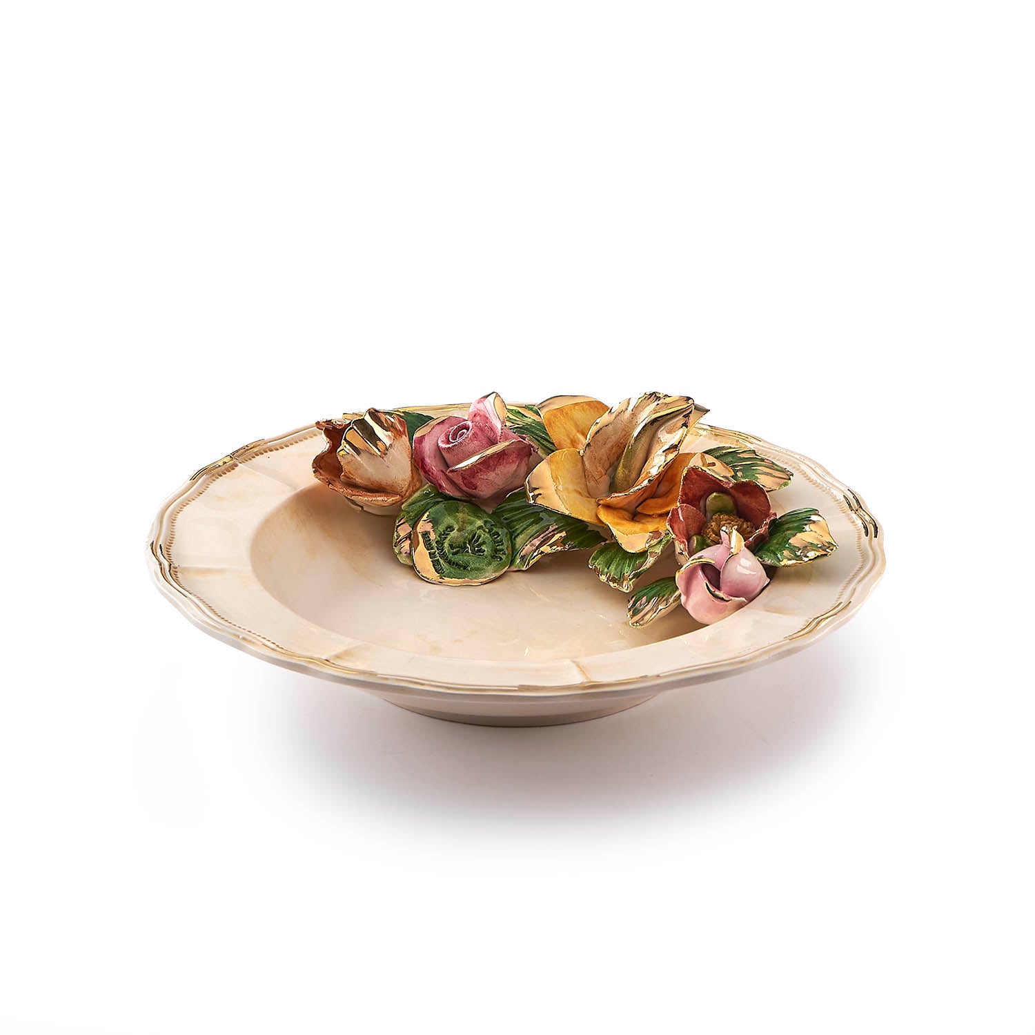 Assiette En Céramique Décorée Capodimonte – XIXe-XXe Siècle – Occasion Excellent état