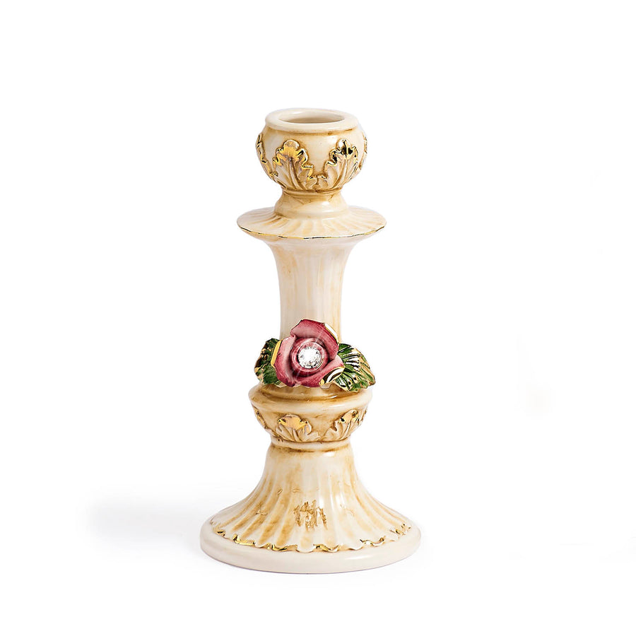 Capodimonte Candle holder with rose