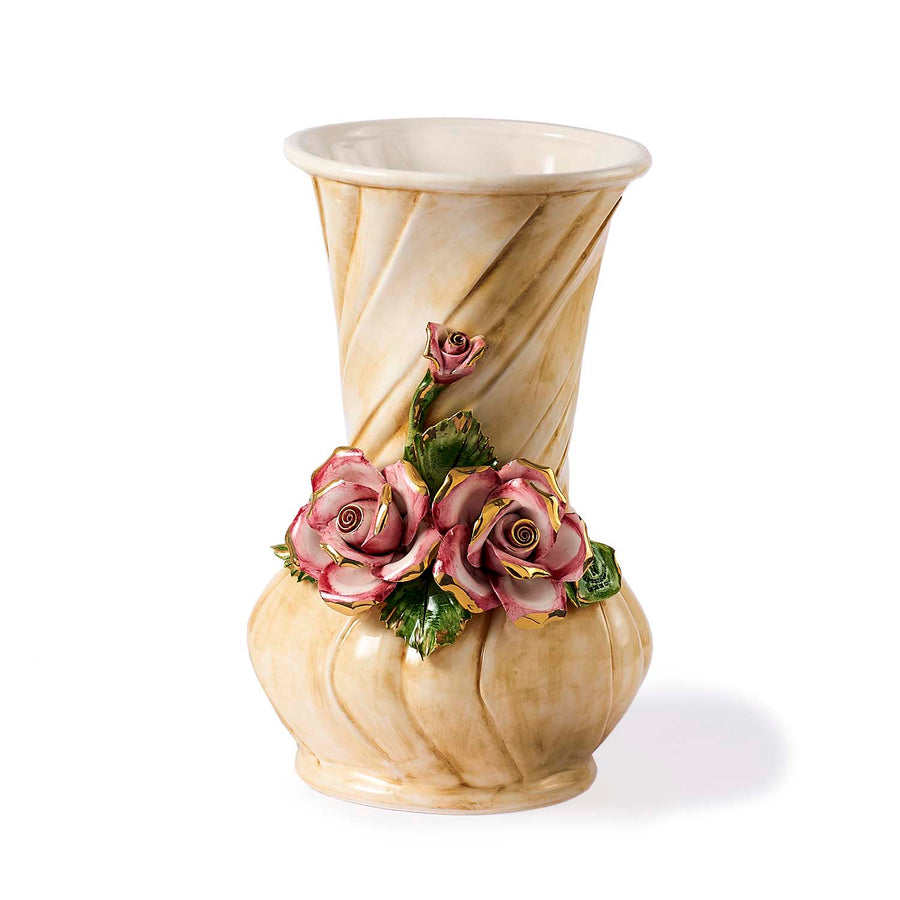 Capodimonte vase with double rose